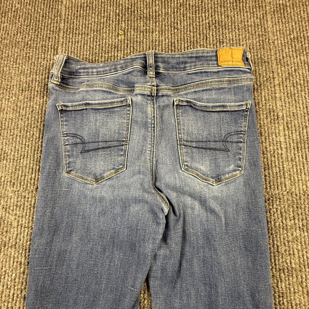 American Eagle Next Level Stretch Skinny Jeans Womens 12R Medium Wash Blue - Picture 13 of 16